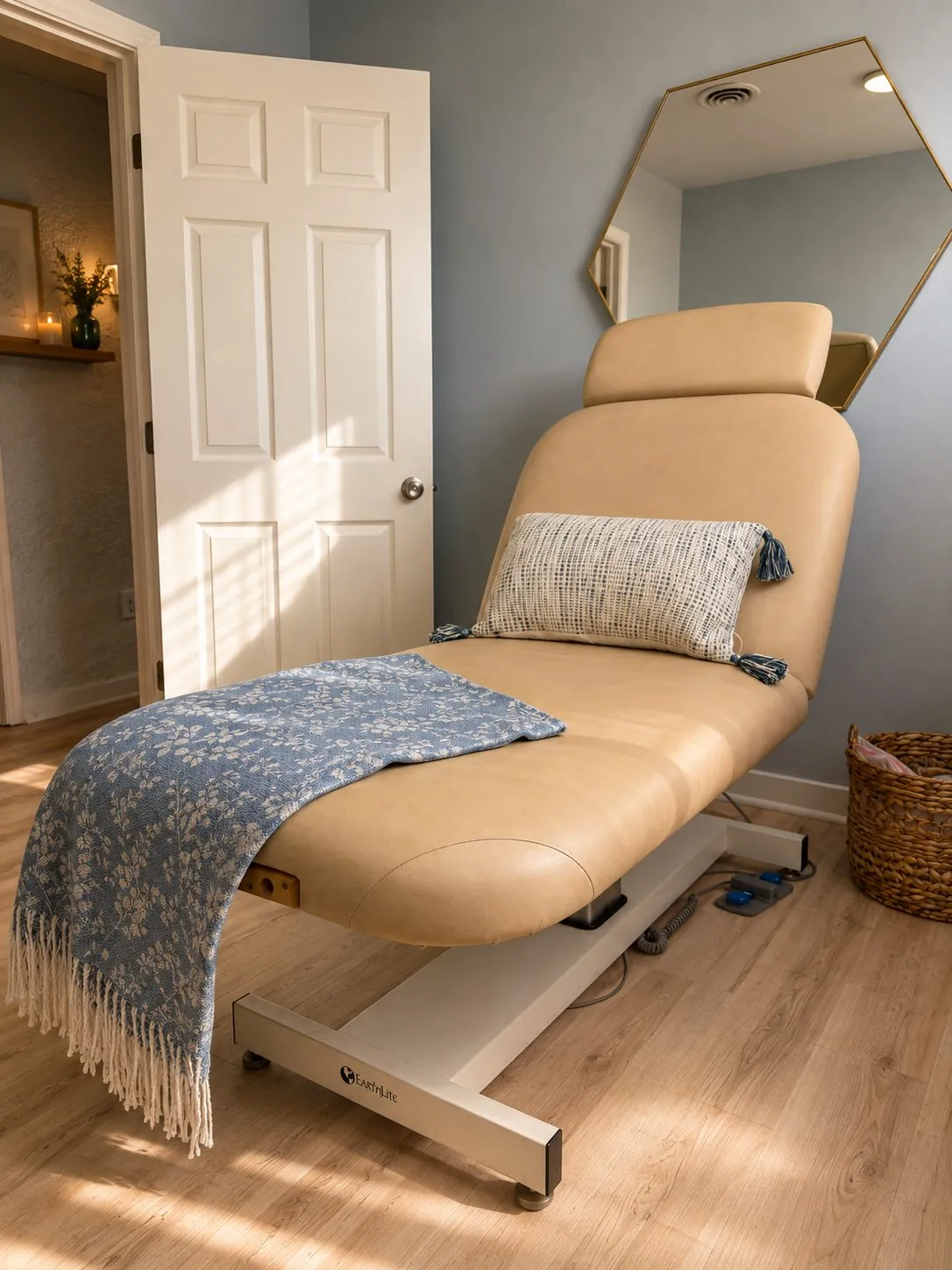 A private treatment room at the Refine Redding Studio