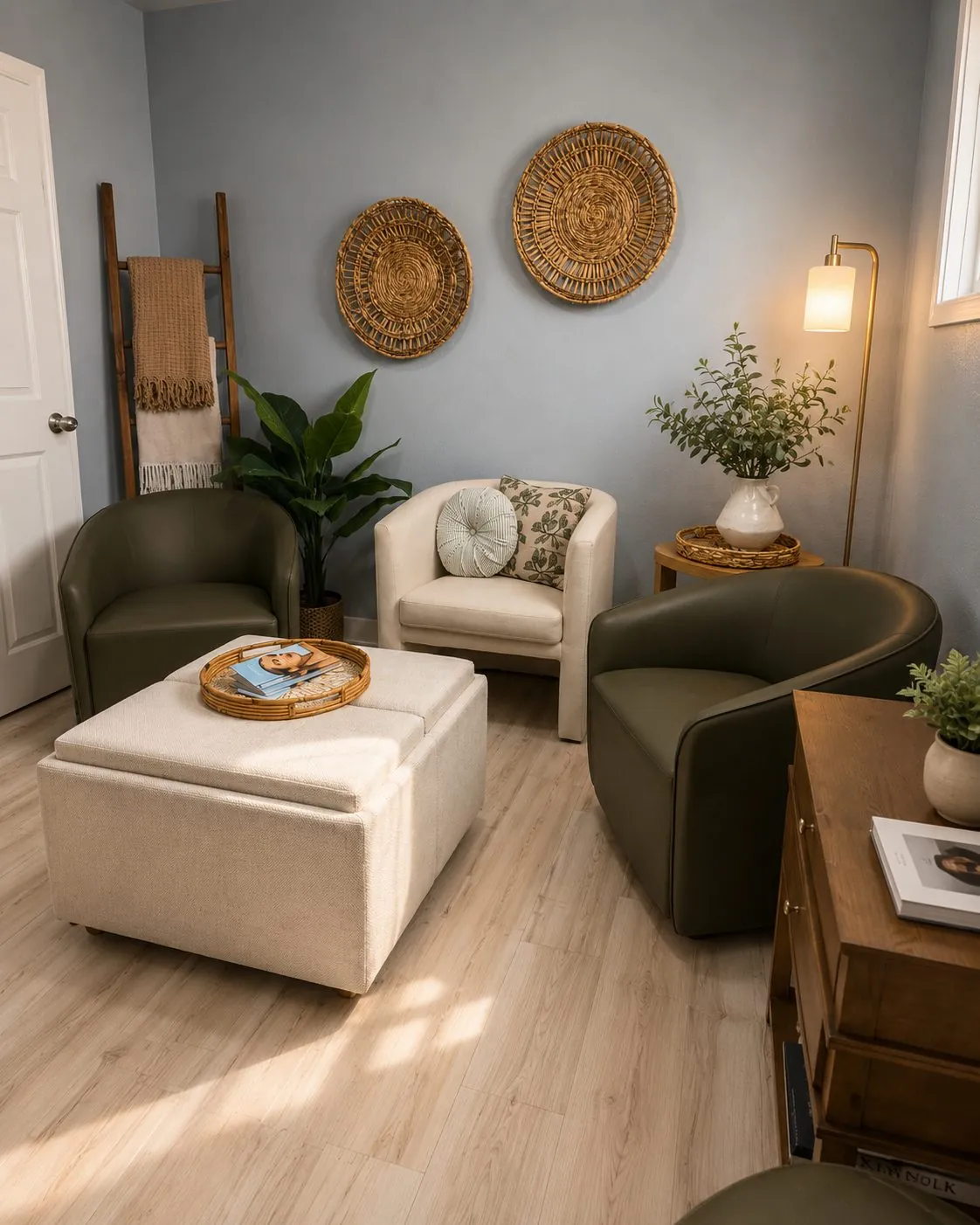The waiting room at the Refine Redding Studio